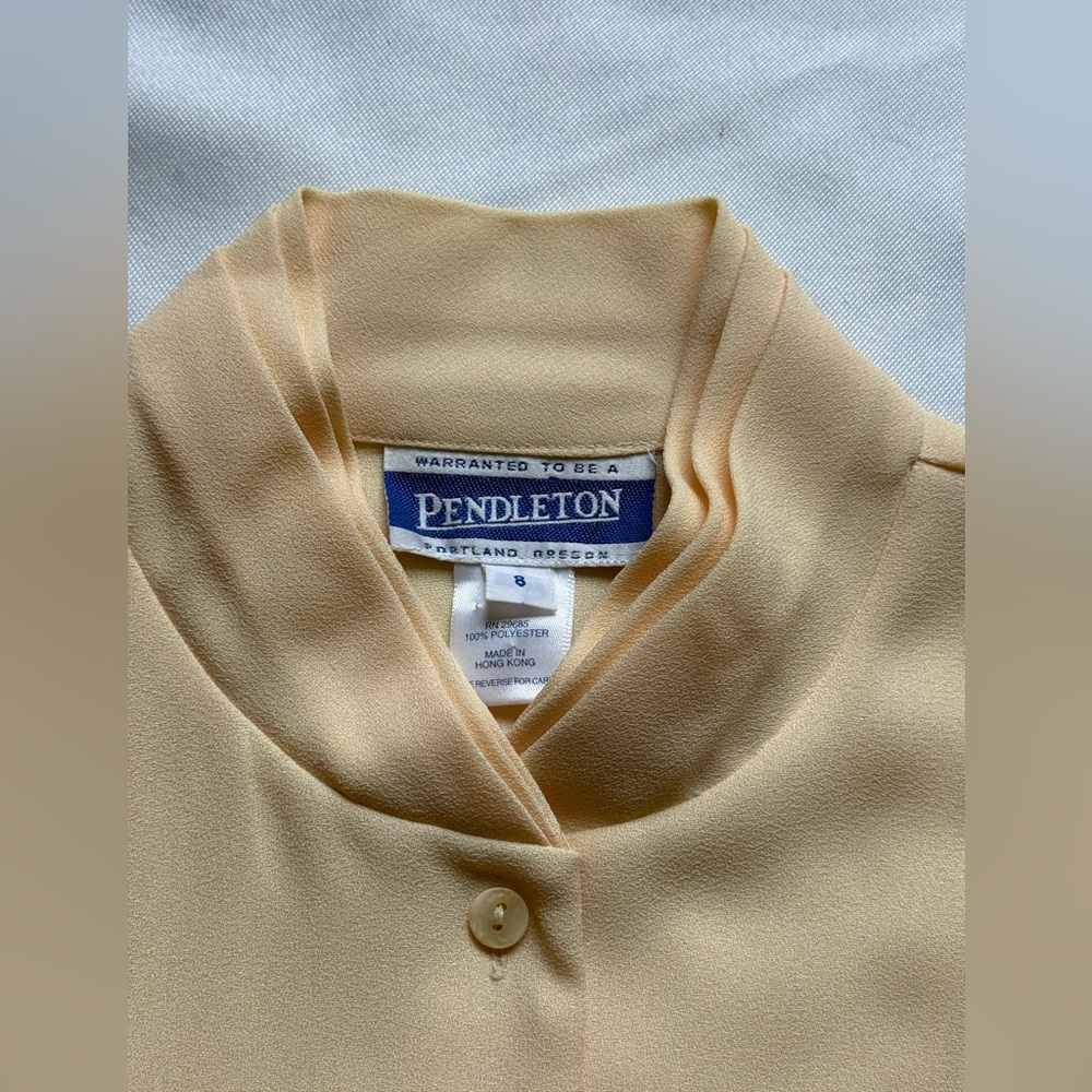Vintage Pendleton Portland Oregon Solid yellow Button Down Blouse Size 8‎ - Picture 10 of 15